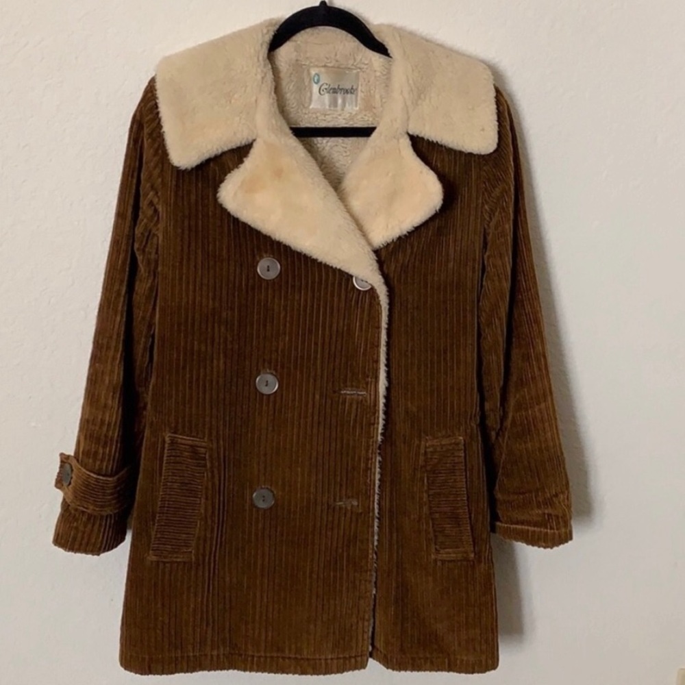 Vintage Corduroy Sherpa Pea Coat